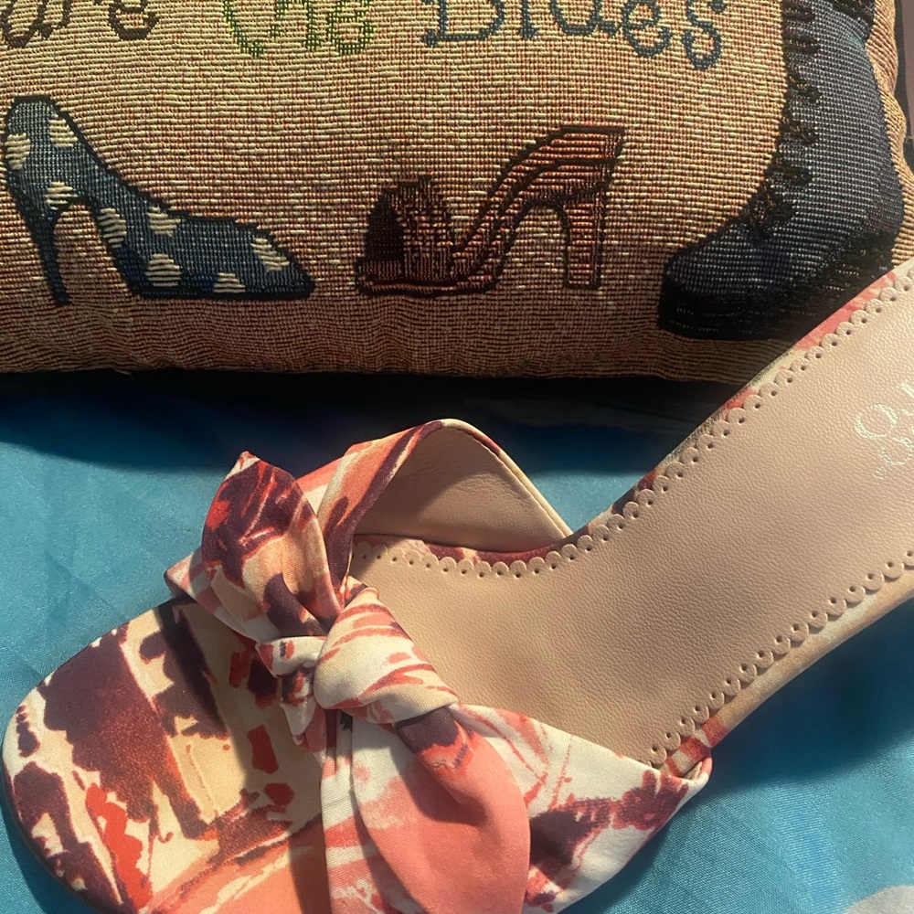 Pretty in Pink. Fabric slip on Mules with bow. Sexy multi colors 👡👡 - Picture 16 of 16